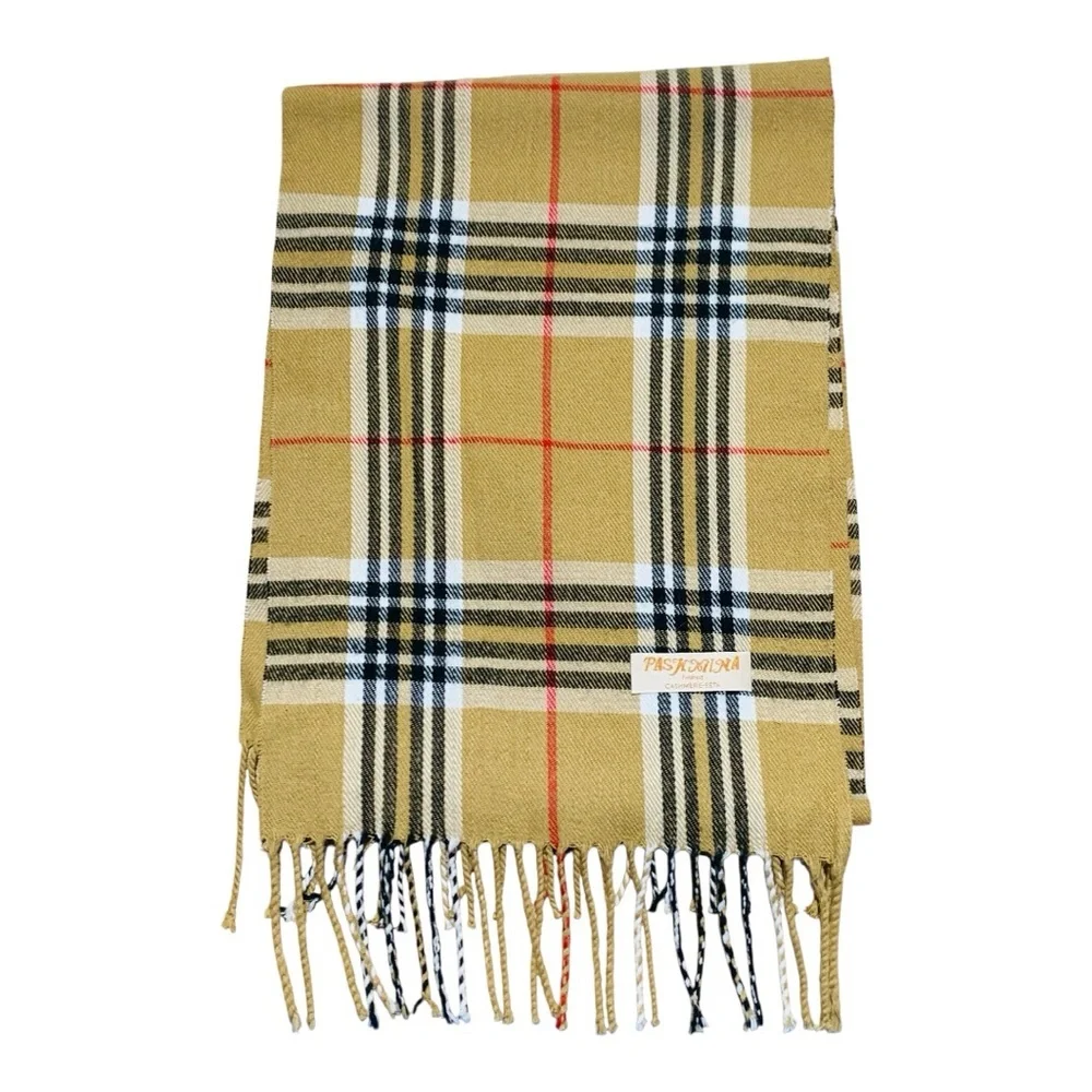 Pashmina Finished Cashmere Plaid Scarf